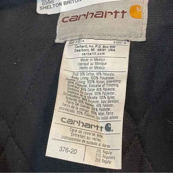 Carhartt Hooded Navy Blue Work Jacket 2XL - Picture 6 of 8